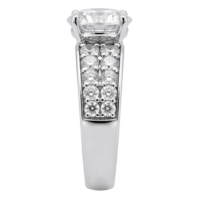 Anello Anniversario In Oro Bianco Con Vero Diamanti Naturali Autentici ( non creati in laboratorio ) Nuovi Da 2.75 Carati