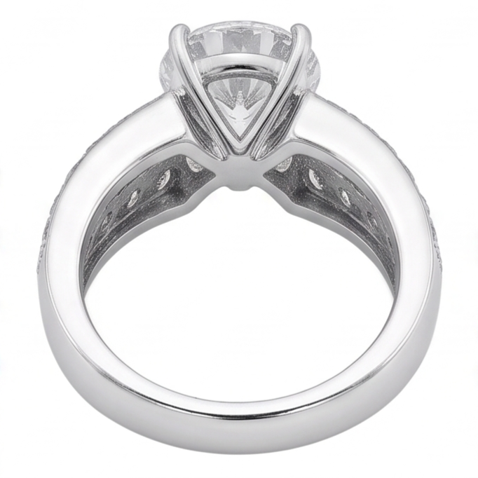 Anello Anniversario In Oro Bianco Con Vero Diamanti Naturali Autentici ( non creati in laboratorio ) Nuovi Da 2.75 Carati