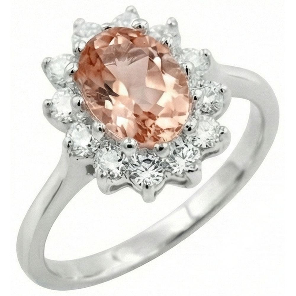 vero round morganite 11carati anello vista dall'alto
