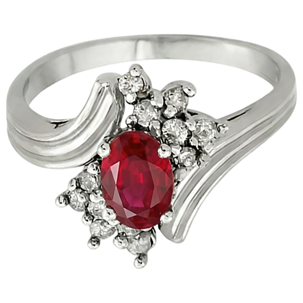 vero oval diamante 1.50carati anello vista frontale