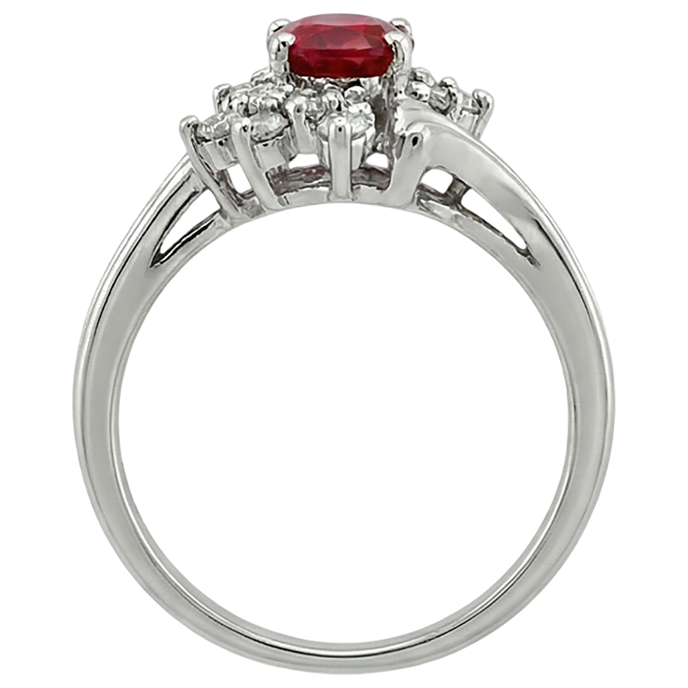 vero oval diamante 1.50carati anello vista di profilo