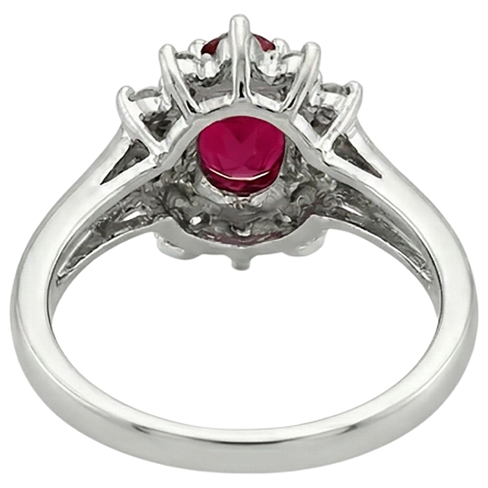 vero oval diamante 1.50carati anello su bianco