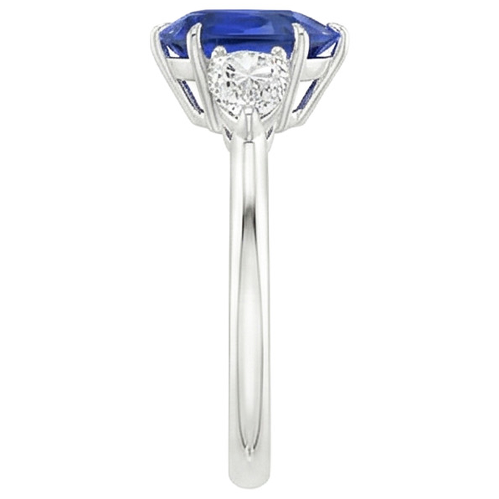 vero pear diamante 4.50carati anello su bianco