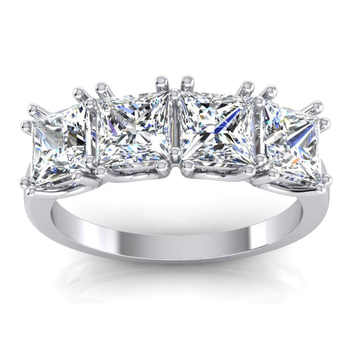 Anello Anniversario Princess Cut Naturale Diamond 3 Carati