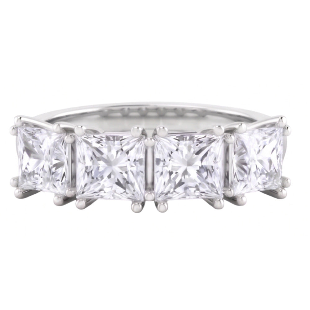 Anello Anniversario Princess Cut Naturale Diamond 3 Carati