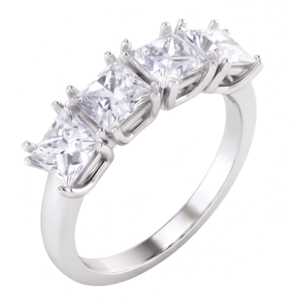 Anello Anniversario Princess Cut Naturale Diamond 3 Carati