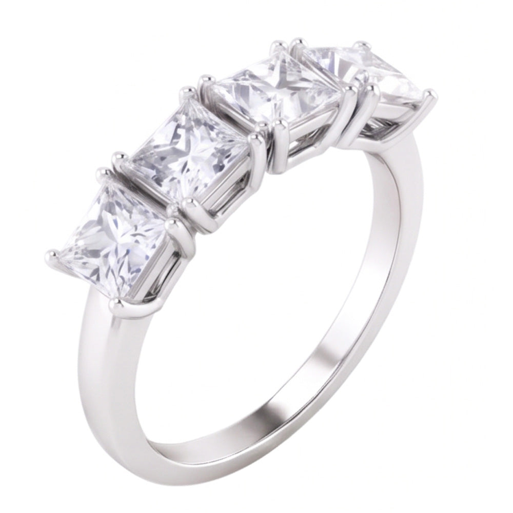 Anello Anniversario Princess Cut Naturale Diamond 3 Carati