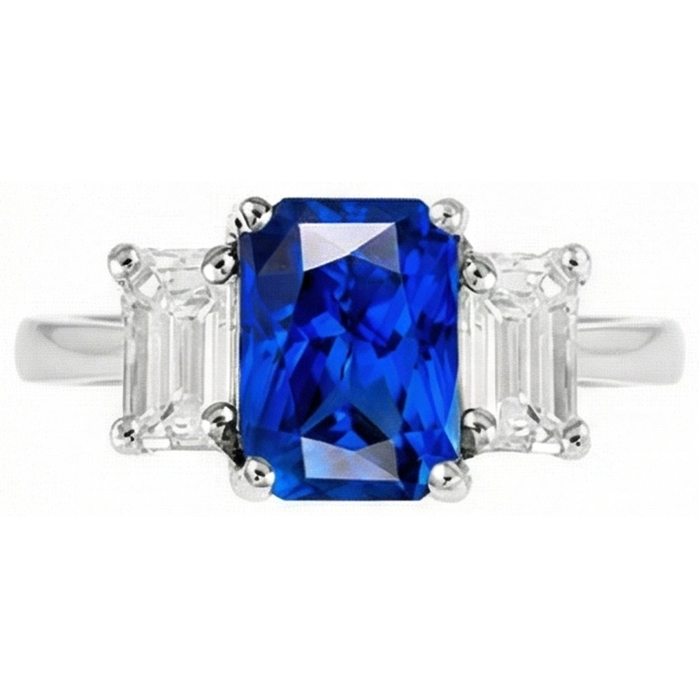 vero emerald diamante 2.50carati anello angolo laterale