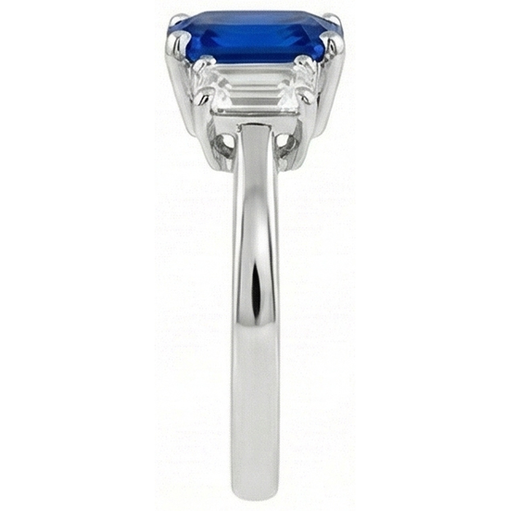vero emerald diamante 2.50carati anello vista di profilo
