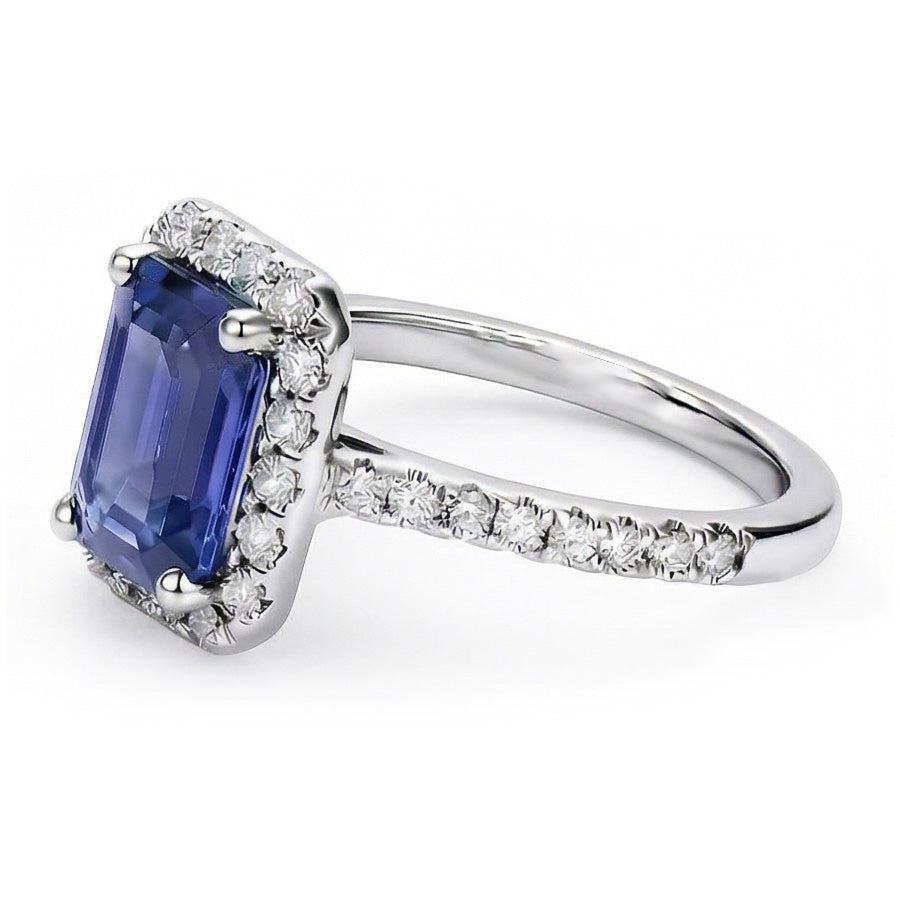 vero round diamante 3.50carati anello vista dall'alto