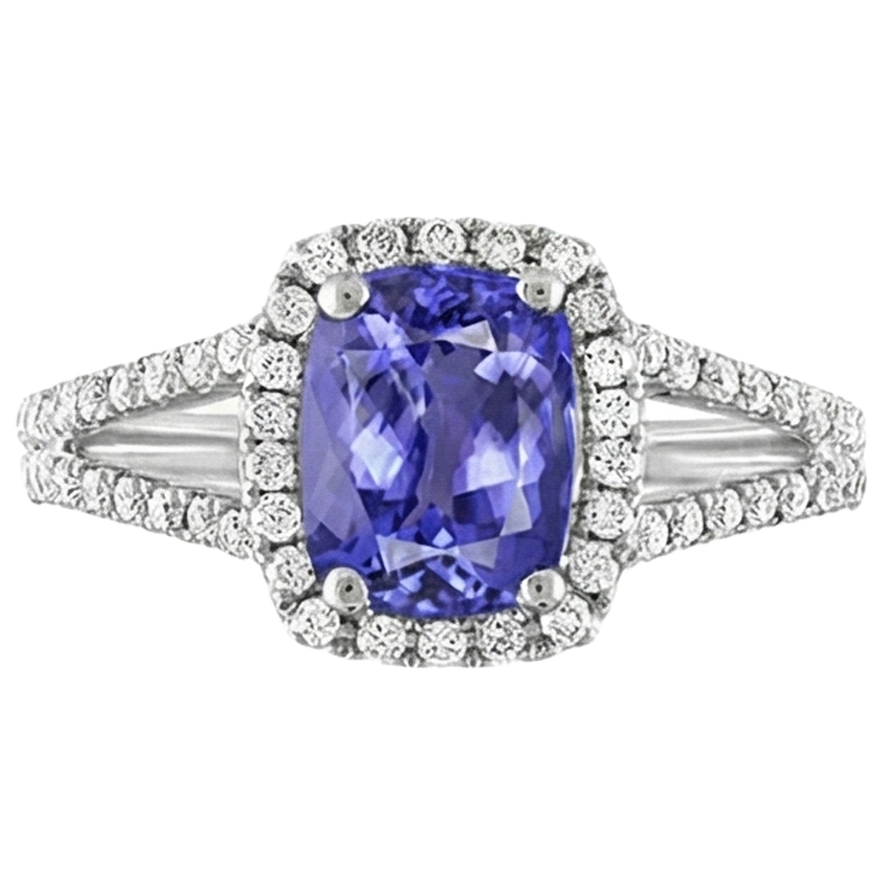 Anello Anniversario Tanzanite E Diamante 4.85 Carati