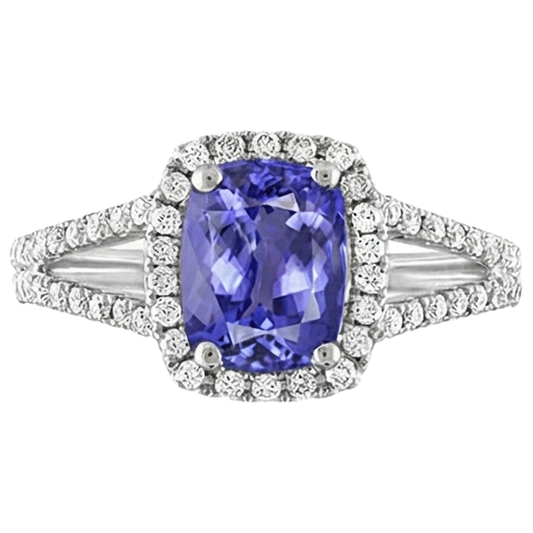 Anello Anniversario Tanzanite E Diamante 4.85 Carati