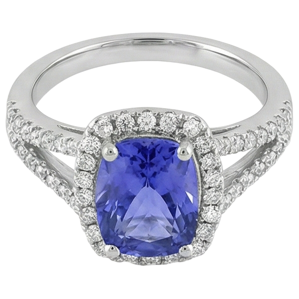 Anello Anniversario Tanzanite E Diamante 4.85 Carati