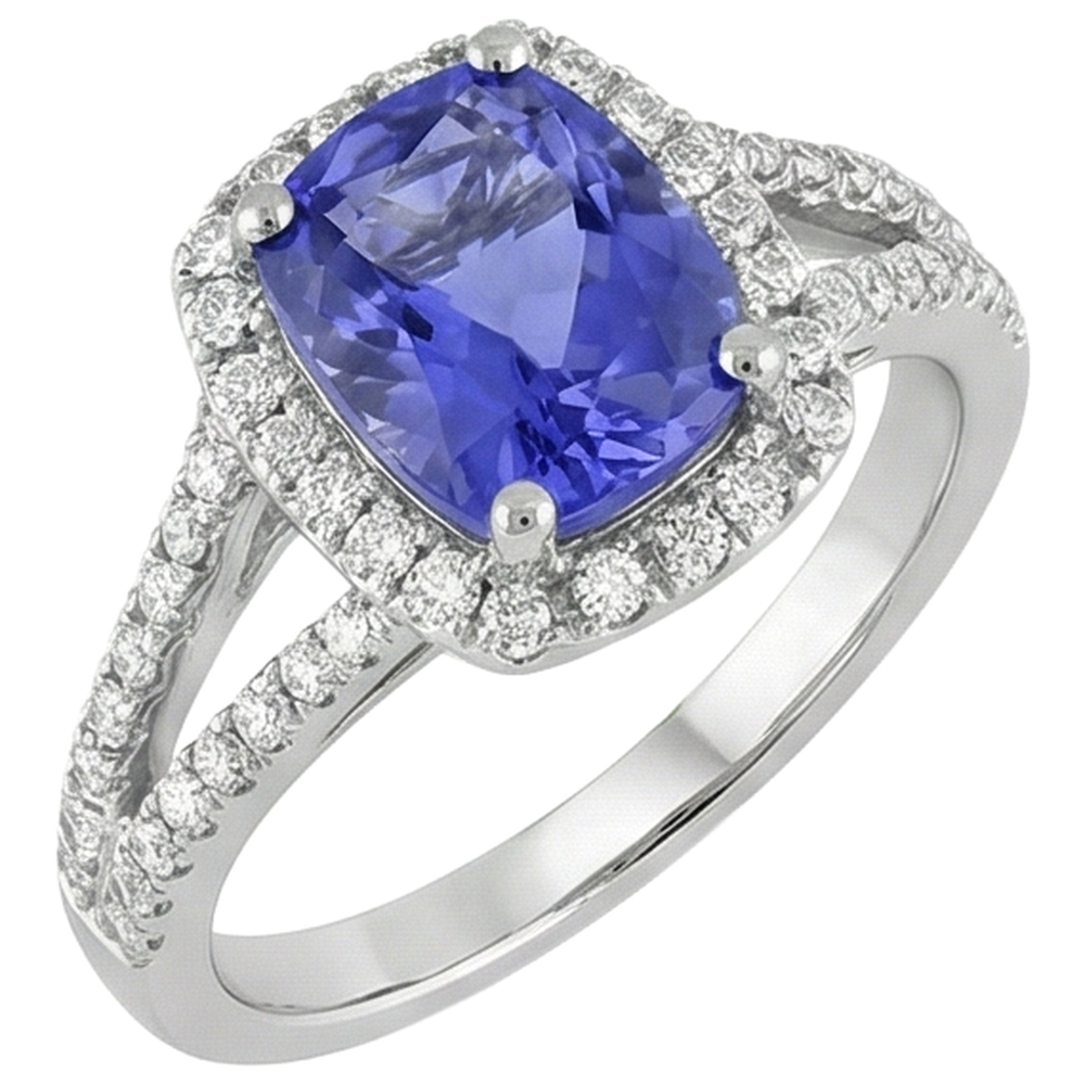 Anello Anniversario Tanzanite E Diamante 4.85 Carati