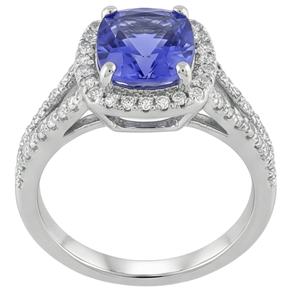 Anello Anniversario Tanzanite E Diamante 4.85 Carati