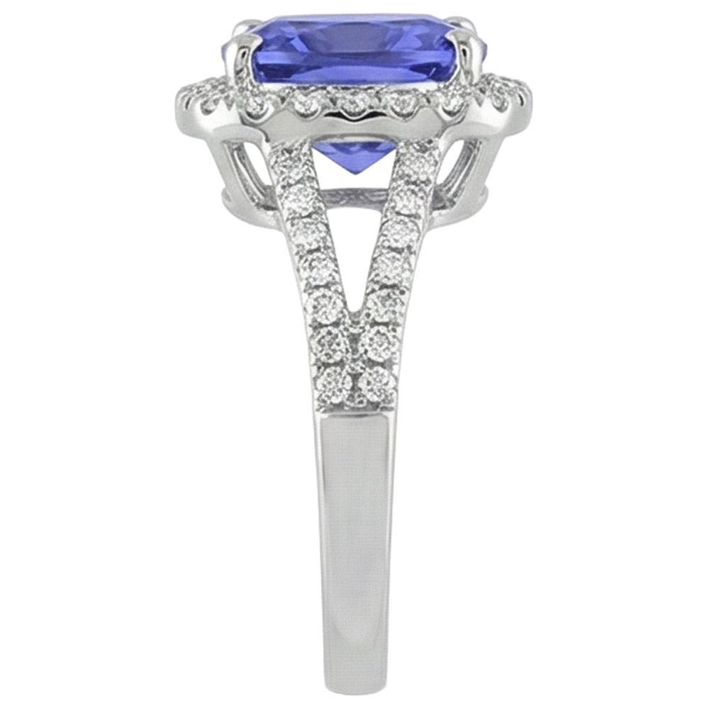 Anello Anniversario Tanzanite E Diamante 4.85 Carati