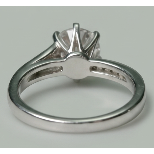 Anello Anniversario Vero Diamante Naturale Autentico ( non creato in laboratorio ) Rotondo 1,36 Carati Gioielli Nuovo Oro Bianco 14K