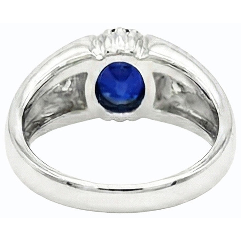 Anello Anniversario Zingara Ovale Zaffiro Ceylon Stile Vintage 1,25 Carati