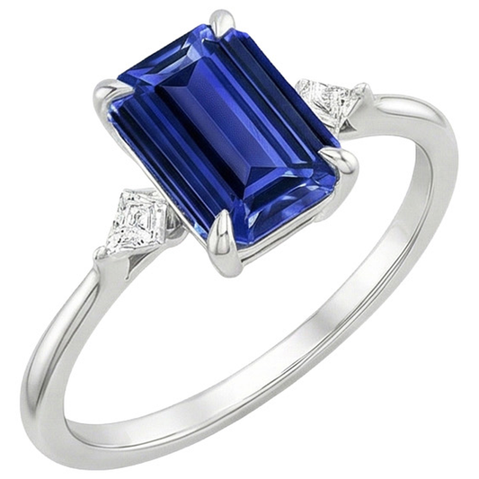 vero emerald diamante 3carati anello angolo laterale
