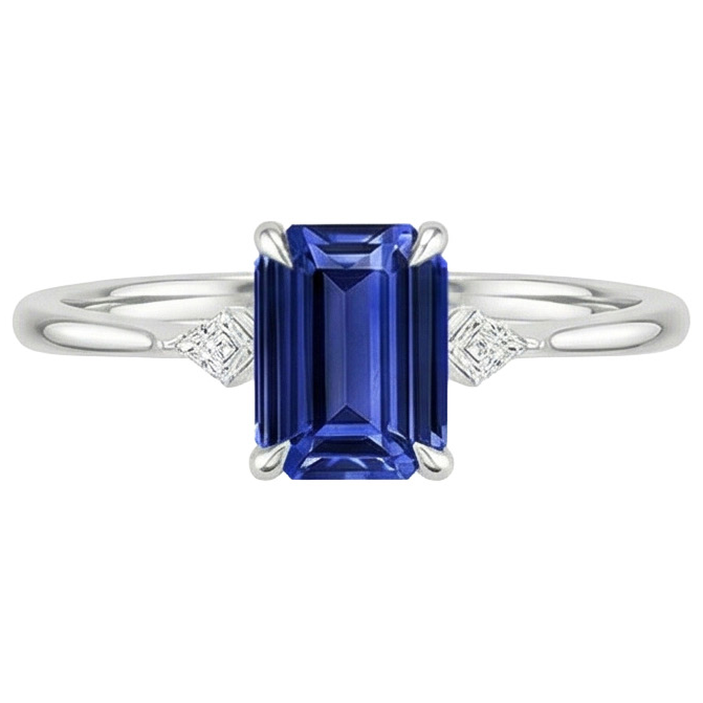 vero emerald diamante 3carati anello vista di profilo