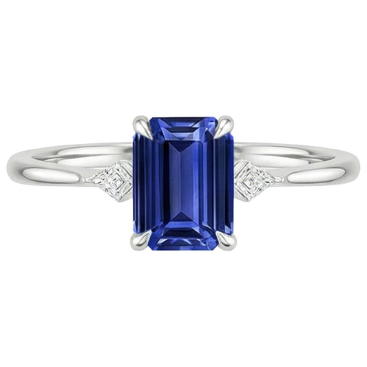 vero emerald diamante 3carati anello vista di profilo