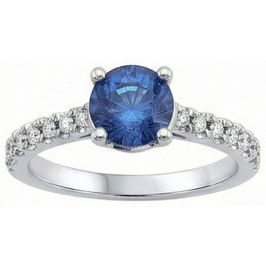 vero round diamante 3.30carati anello vista frontale