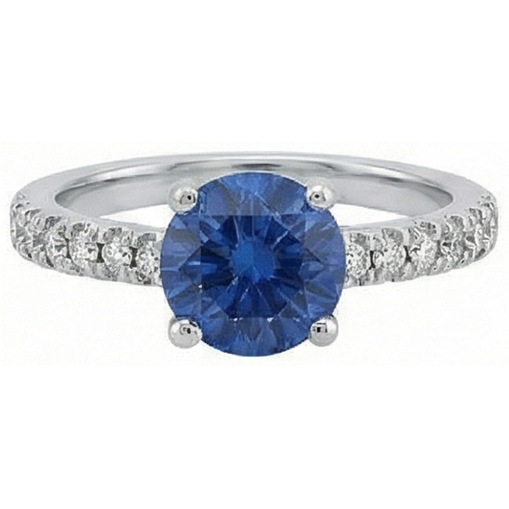 vero round diamante 3.30carati anello angolo laterale
