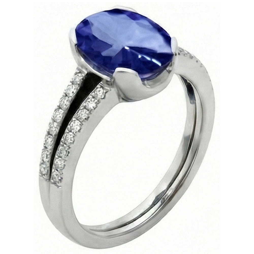 vero round diamante 3.75carati anello angolo laterale