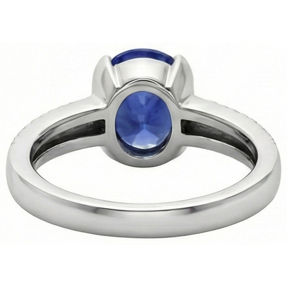 vero round diamante 3.75carati anello vista di profilo