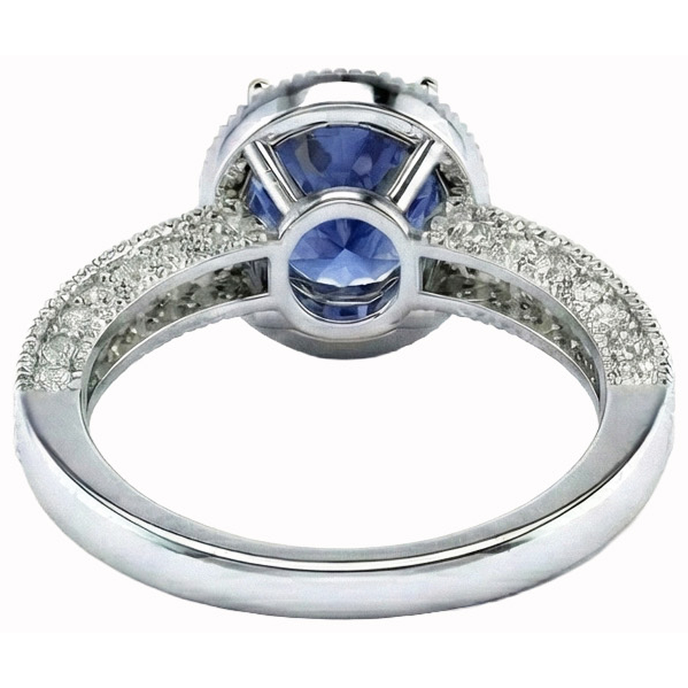 vero round diamante 4.70carati anello su bianco