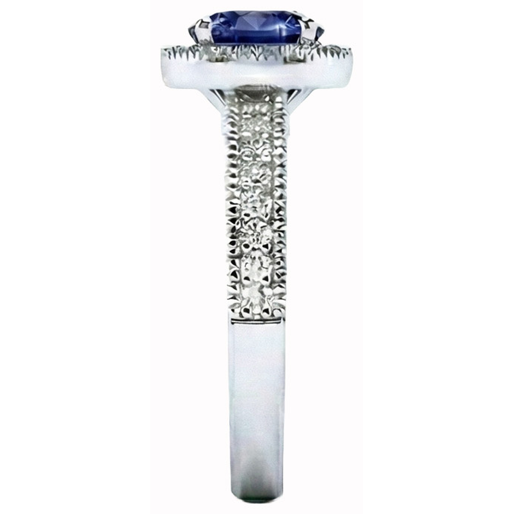 vero round diamante 4.70carati anello vista di profilo