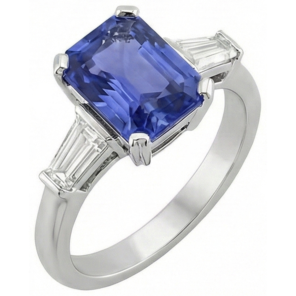 vero baguette diamante 3carati anello angolo laterale