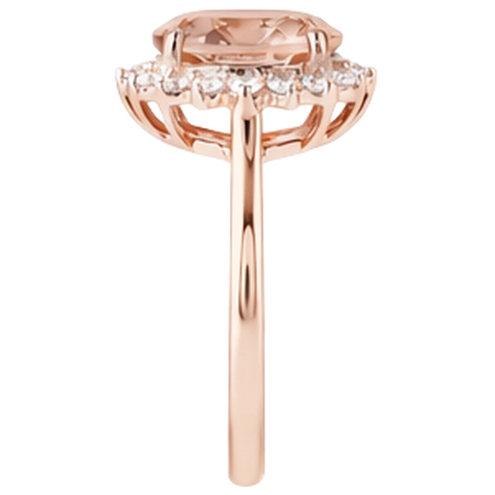Anello Anniversario in Morganite con Diamanti da 9.50 Ct Oro Rosa 14K