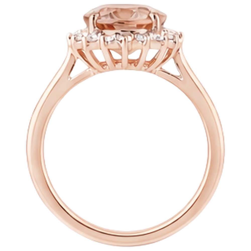 Anello Anniversario in Morganite con Diamanti da 9.50 Ct Oro Rosa 14K