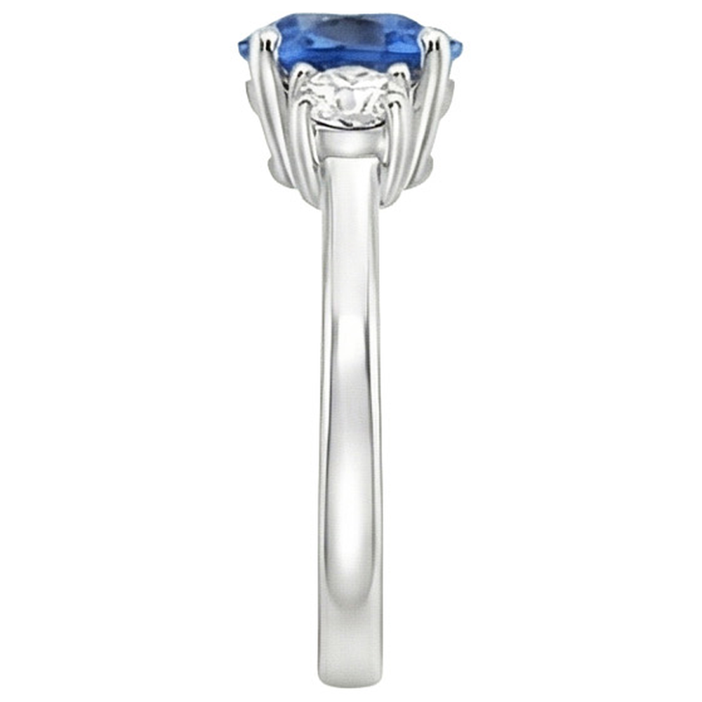 vero round diamante 1.75carati anello vista di profilo