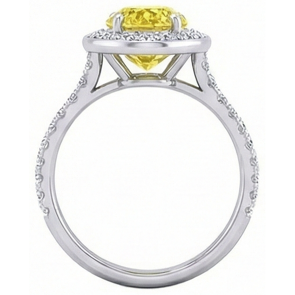vero round diamante 2.50carati anello vista di profilo