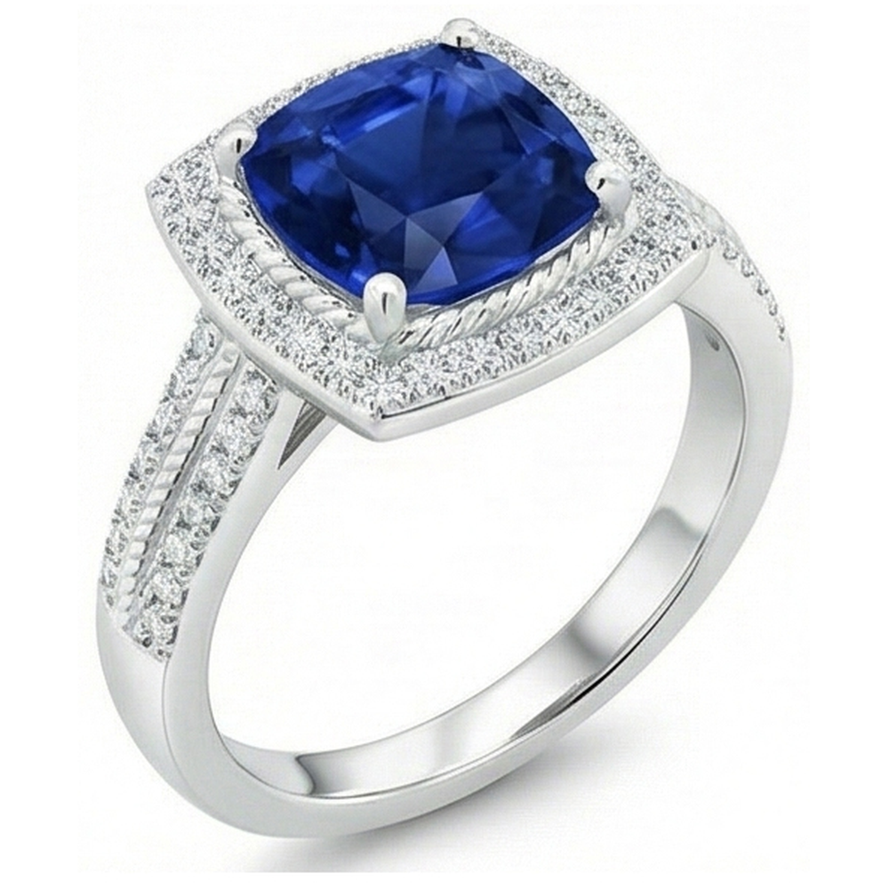 vero round diamante 4.75carati anello dettaglio ravvicinato