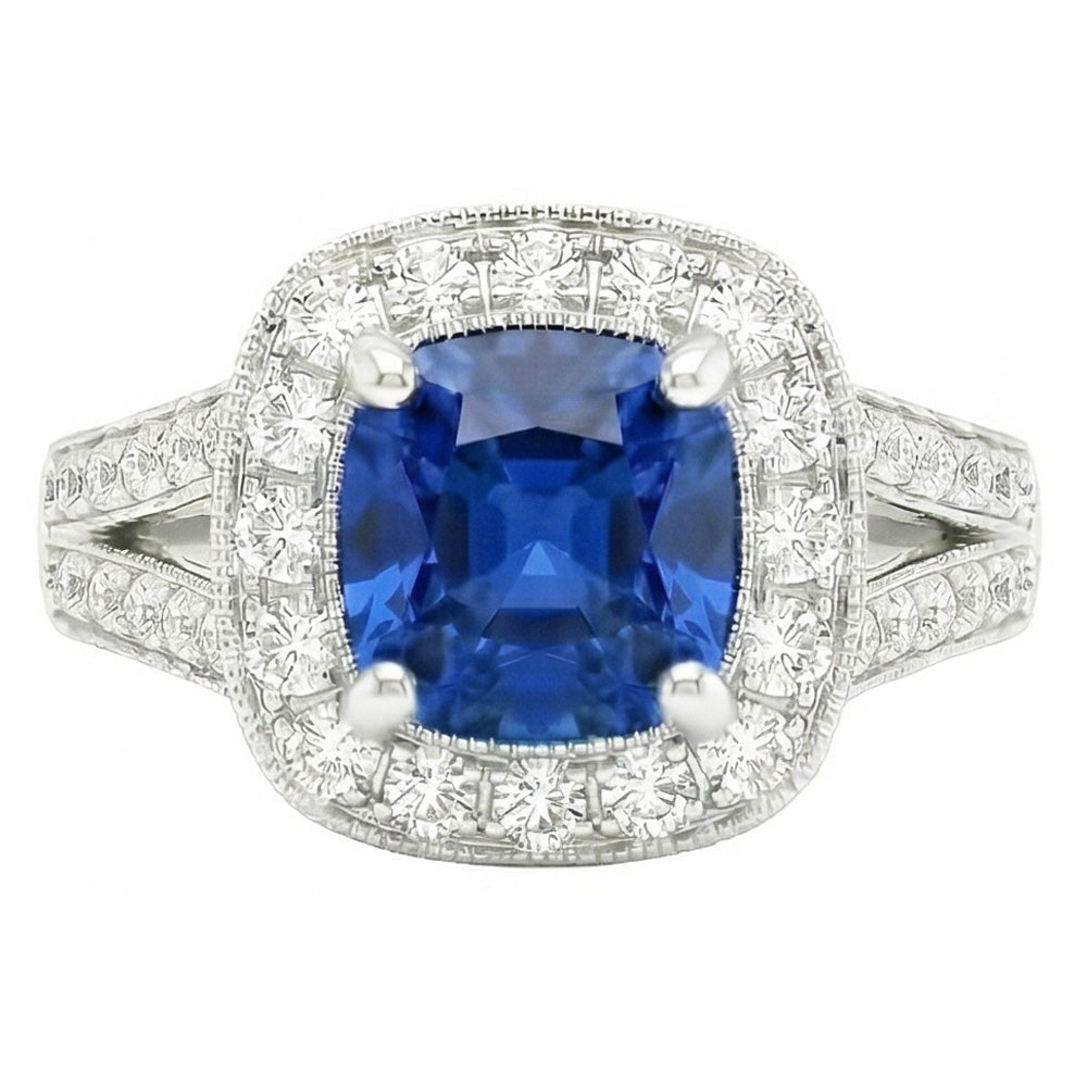 vero round diamante 3.60carati anello angolo laterale