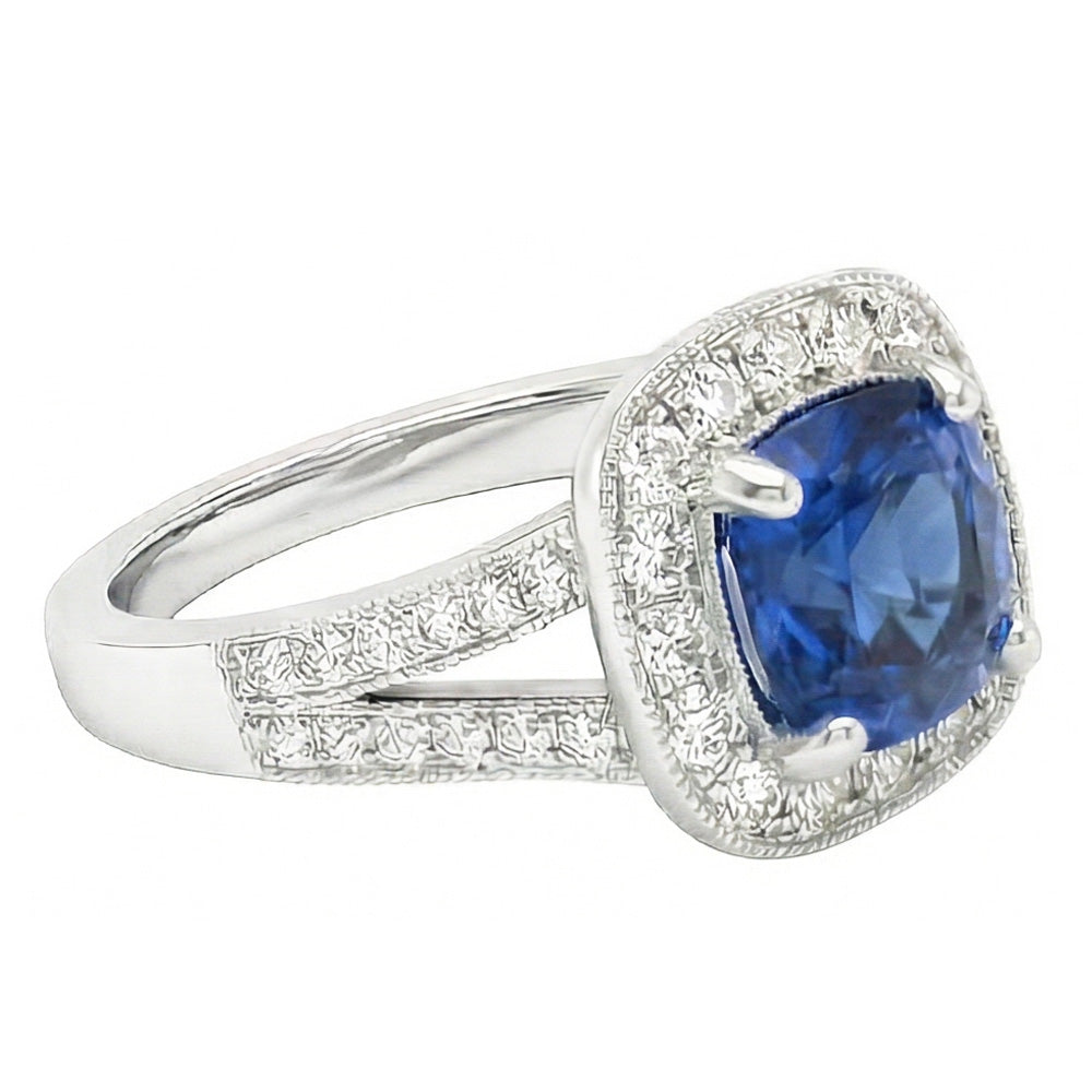 vero round diamante 3.60carati anello dettaglio ravvicinato