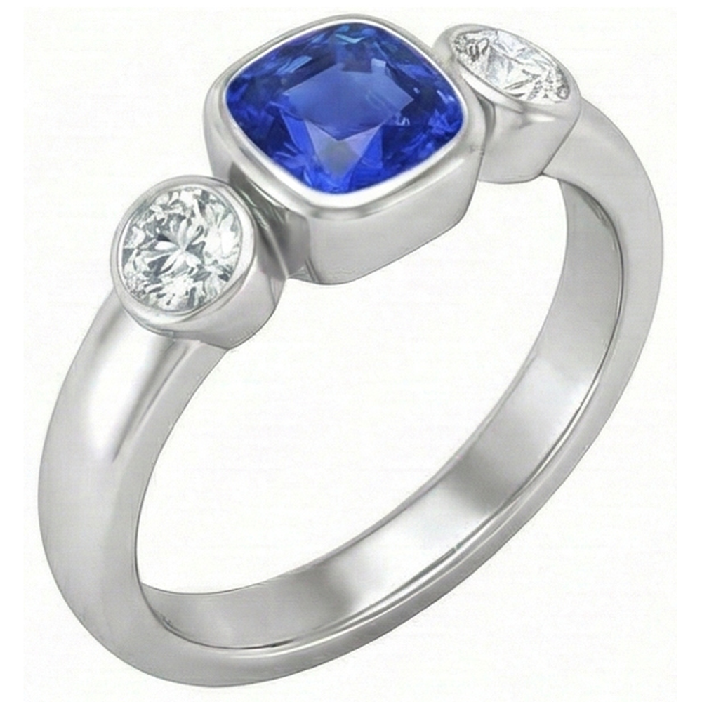 vero round diamante 1.50carati anello vista frontale