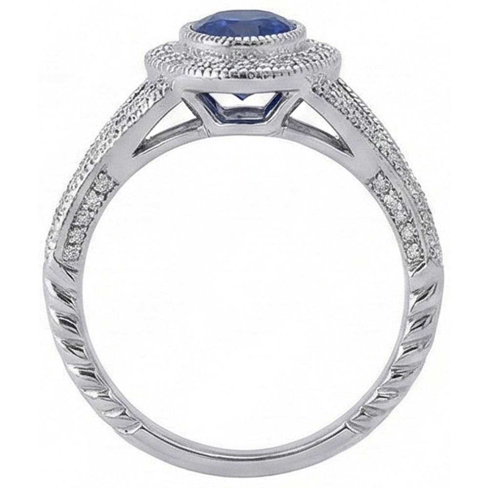 vero oval diamante 3.50carati anello su bianco