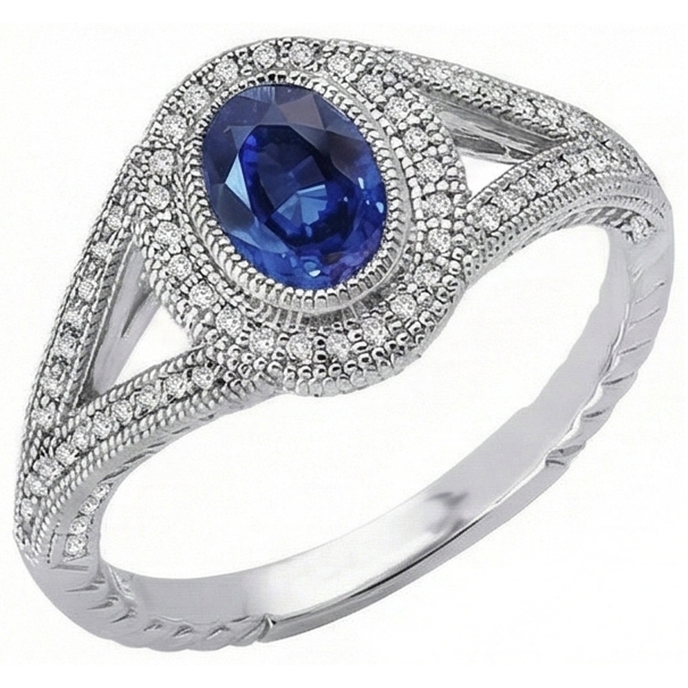 vero oval diamante 3.50carati anello vista dall'alto