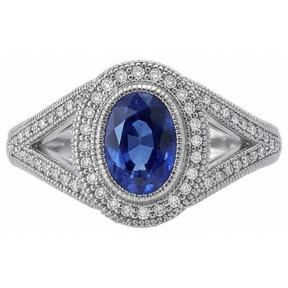 vero oval diamante 3.50carati anello angolo laterale