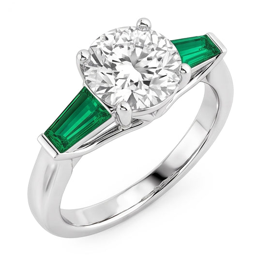 Anello Art Déco Gioielli Nuovo smeraldo diamante a taglio antico Oro 3,20 ct 14K