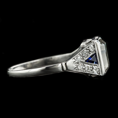 vero asscher diamante 5carati anello angolo laterale