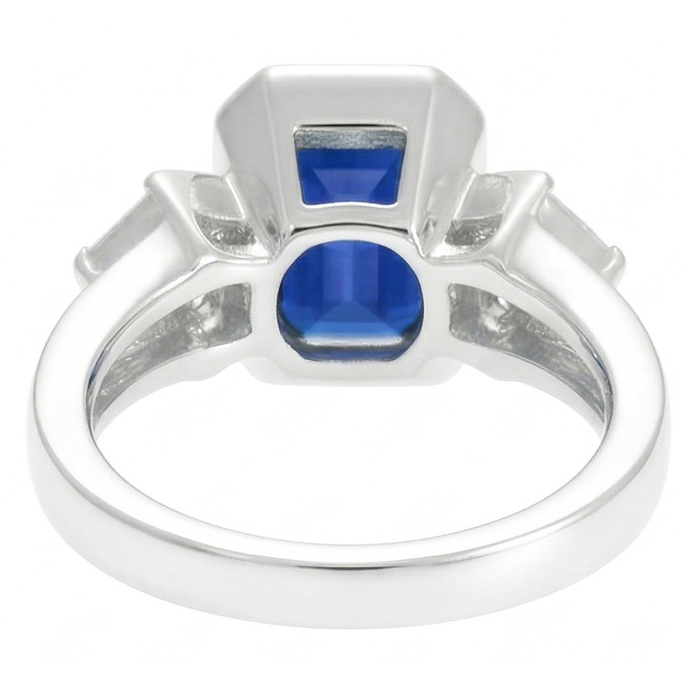 Anello Baguette Diamante Naturale Autentico ( non creato in laboratorio ) Anniversario Gioielli Smeraldo Zaffiro 2.50 Carati