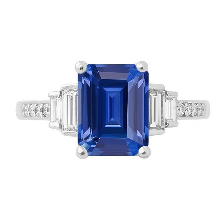 vero baguette diamante 3.50carati anello angolo laterale