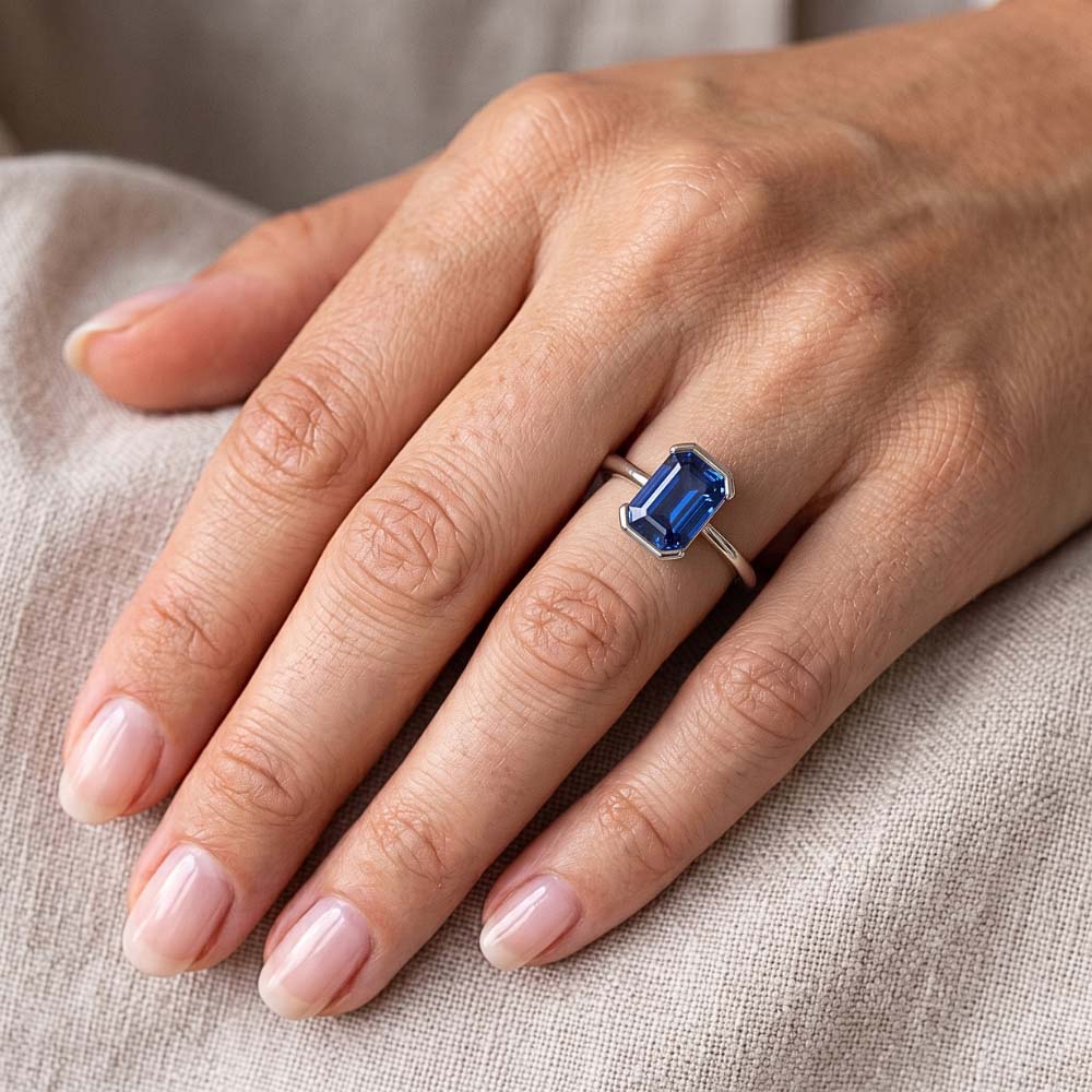 Anello Blu Reale Con Zaffiro