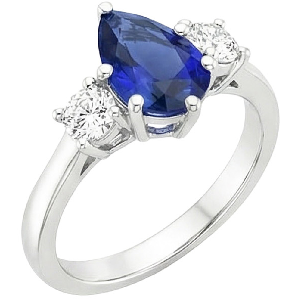 vero pear diamante 2carati anello angolo laterale