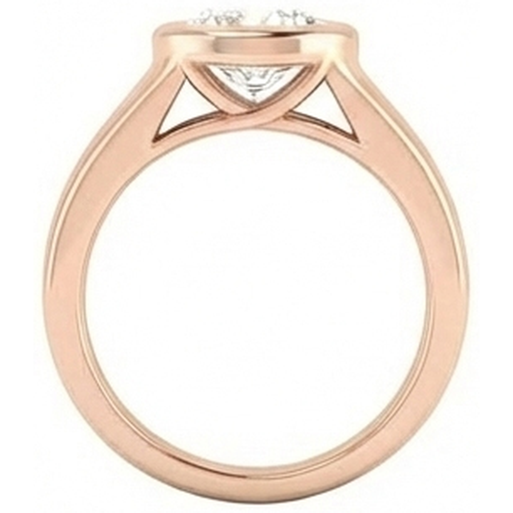 Anello Con 2 Genuino Diamanti Naturali Autentici ( non creati in laboratorio ) Solitario Rotondi Carati Nuovo E Oro Rosa